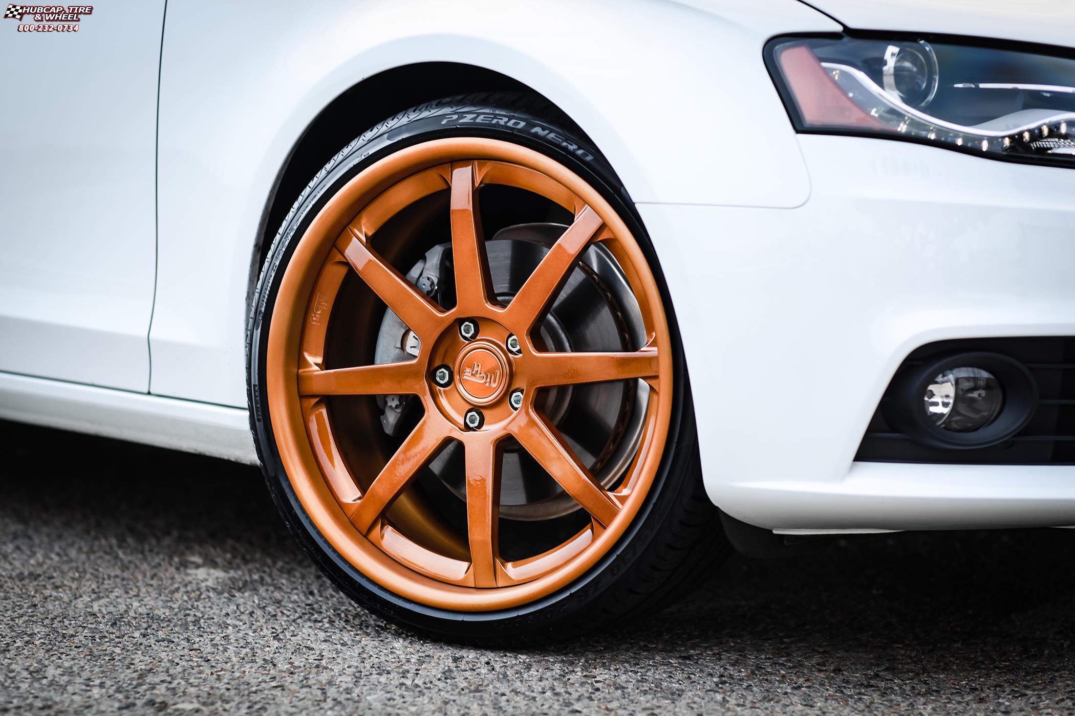 vehicle gallery/audi s4 niche vector 20x9  Textured Bronze | Chrome Lip | Raw Inner wheels and rims